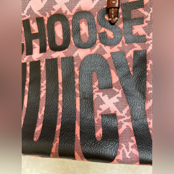 JUICY COUTURE "Choose Juicy" Coated Canvas Shoulder Tote Bag - Picture 12 of 14